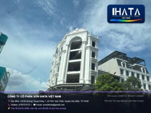 Thi Công Sơn đá hạt tự nhiên dải vân 3D cao cấp Mới Nhất Tháng 08/2026 - Báo Giá Trọn Gói IHATA Tại Hà Nội - Phối cảnh góc chụp rộng toàn cảnh (wide facade)